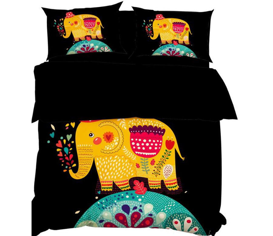 3D Cartoons Elephant Earth 9913 Bed Pillowcases Quilt