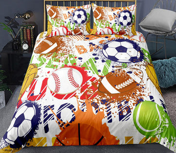 3D Football Baseball Volleyball 0087 Bed Pillowcases Quilt