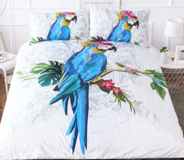 3D Parrot 1160 Bed Pillowcases Quilt