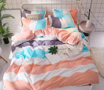 3D Pink Blue Purple 8080 Bed Pillowcases Quilt