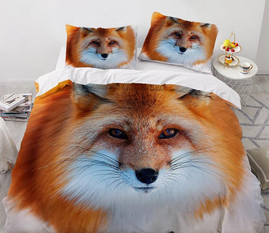 3D Fox 8009 Bed Pillowcases Quilt