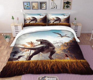 3D Dinosaur World 66117 Bed Pillowcases Quilt