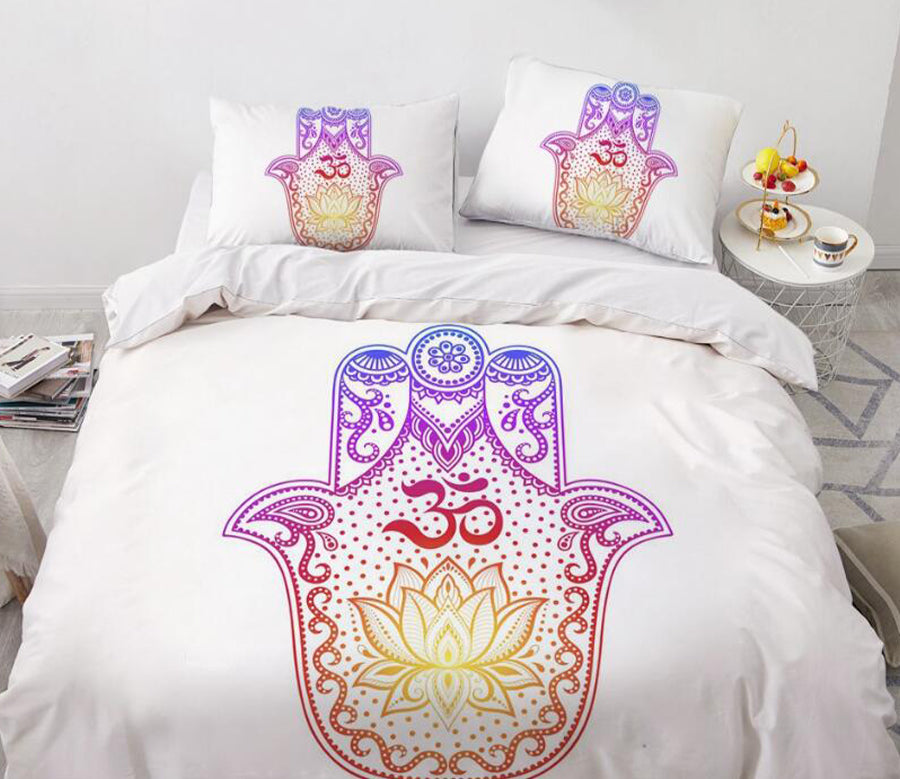 3D Hand Of Fatima Lotus 88137 Bed Pillowcases Quilt