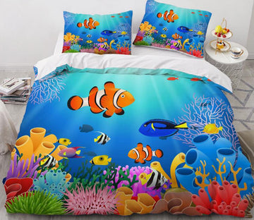 3D Cartoons Underwater World 55121 Bed Pillowcases Quilt