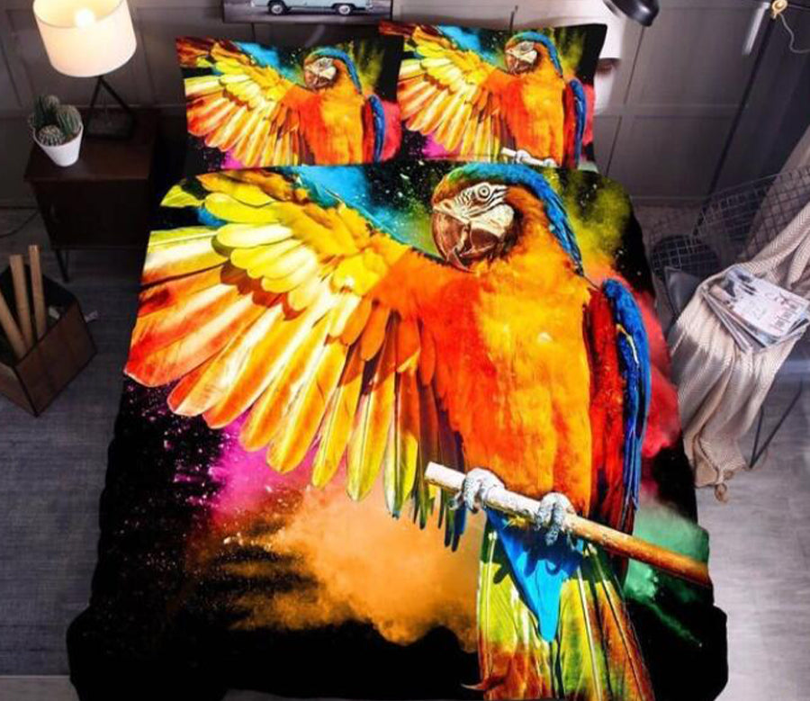 3D Color Parrot 8062 Bed Pillowcases Quilt