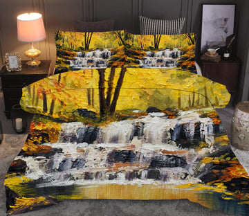 3D Painting Waterfall 6626 Bed Pillowcases Quilt