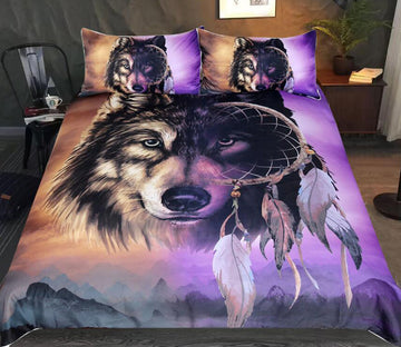 3D Purple Wolf Dreamcatcher 1006 Bed Pillowcases Quilt