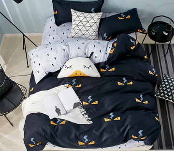 3D Black Background Eye 8180 Bed Pillowcases Quilt