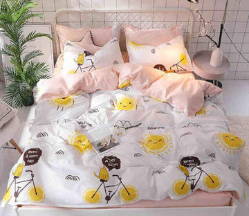 3D Sun Bicycle 8083 Bed Pillowcases Quilt