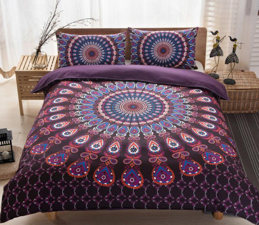 3D Dark Purple Pattern 66111 Bed Pillowcases Quilt