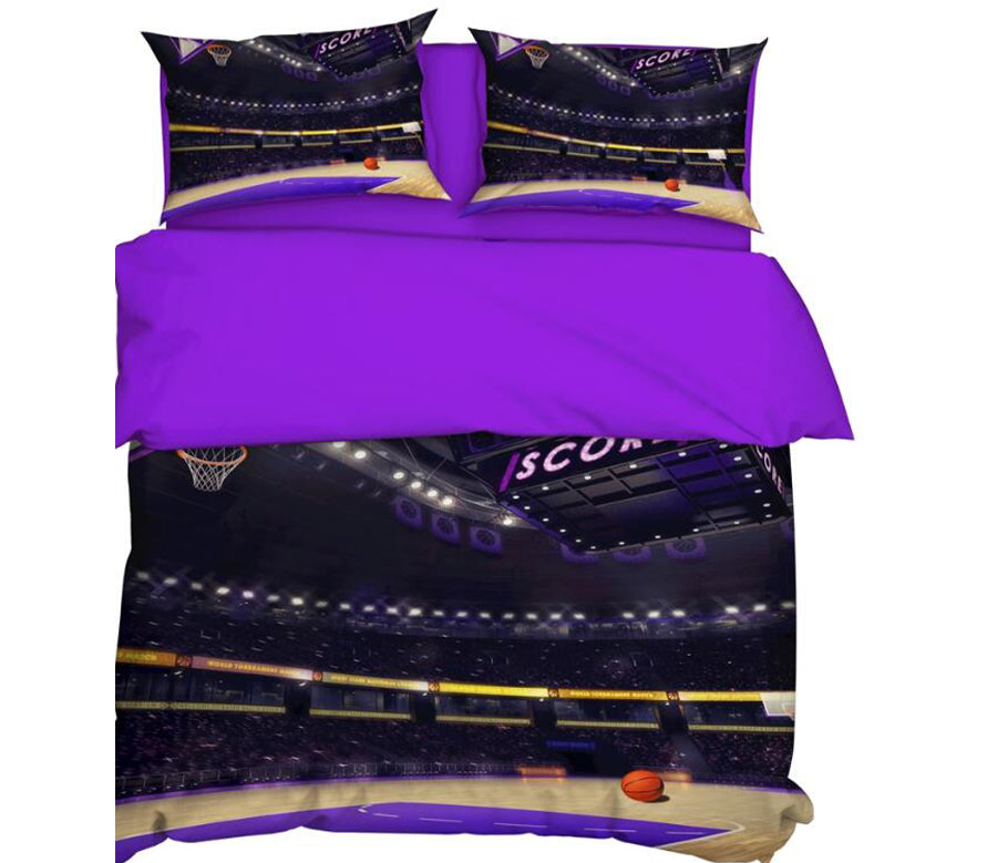 3D Court Purple 9071 Bed Pillowcases Quilt