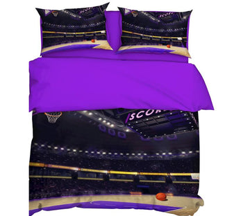 3D Court Purple 9071 Bed Pillowcases Quilt