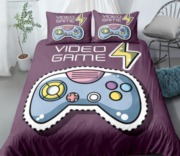 3D Video Game Controller Lightning 0069 Bed Pillowcases Quilt