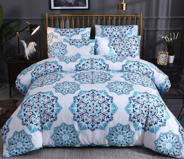 3D Blue Pattern 66144 Bed Pillowcases Quilt