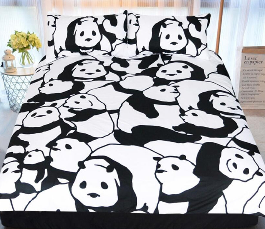 3D Panda 1191 Bed Pillowcases Quilt
