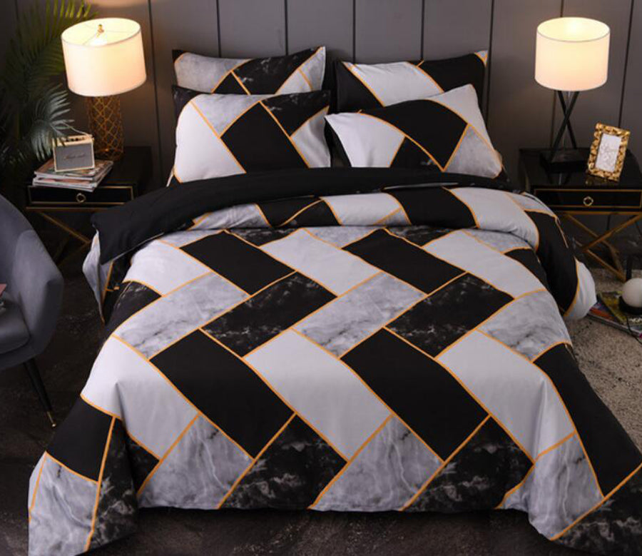 3D Black And White Zigzag Line 6666 Bed Pillowcases Quilt