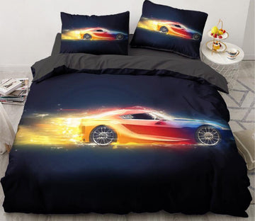 3D Rainbow Sports Car 55108 Bed Pillowcases Quilt