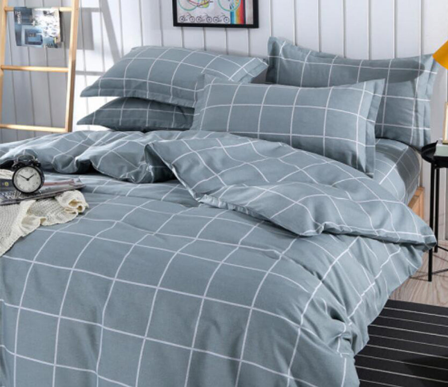 3D Dark Gray Lattice 1076 Bed Pillowcases Quilt