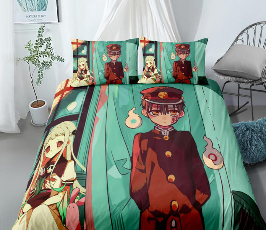 3D Ground-Bound Boy Hanako 9977 Bed Pillowcases Quilt