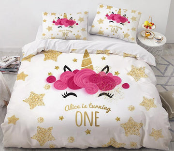 3D Unicorn Horn Star 163 Bed Pillowcases Quilt