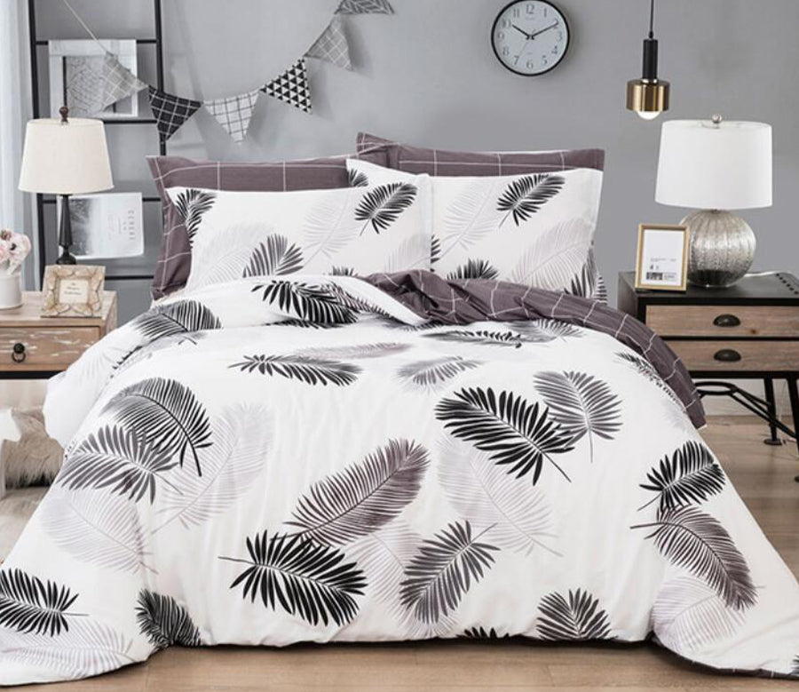 3D Black Feather 5524 Bed Pillowcases Quilt
