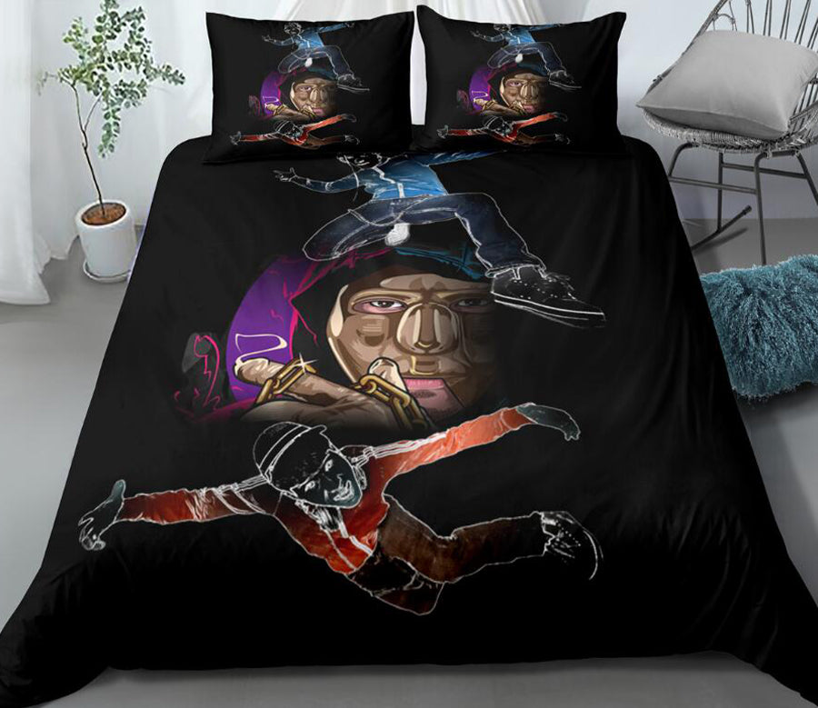 3D Three People Hip Hop 0017 Bed Pillowcases Quilt