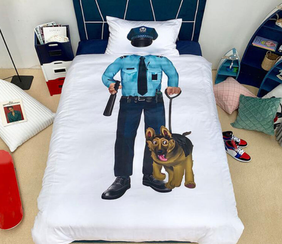 3D Police Uniform Police Dog 6669 Bed Pillowcases Quilt