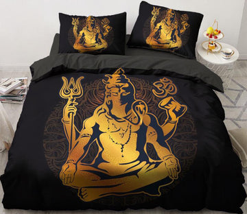 3D Gold Male 5571 Bed Pillowcases Quilt