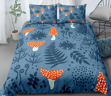 3D Mushroom Leaf 0106 Bed Pillowcases Quilt