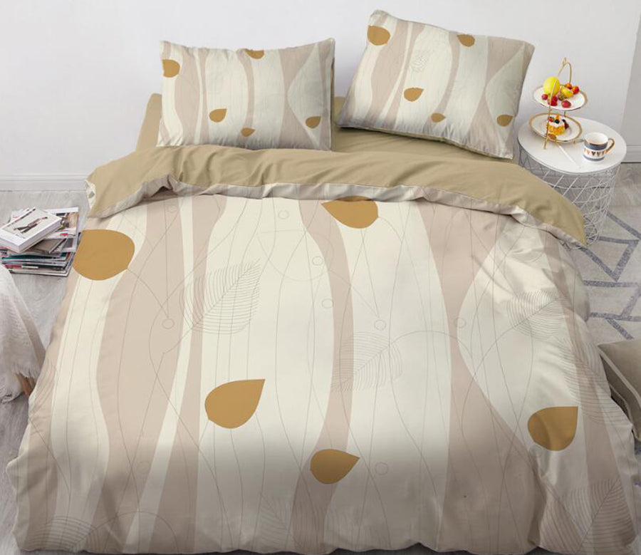 3D Brown Leaves 7703 Bed Pillowcases Quilt