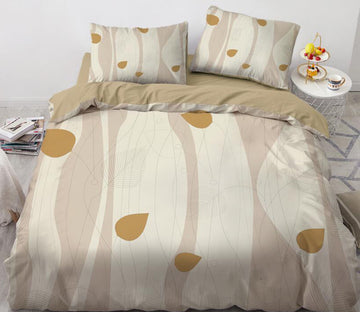 3D Brown Leaves 7703 Bed Pillowcases Quilt