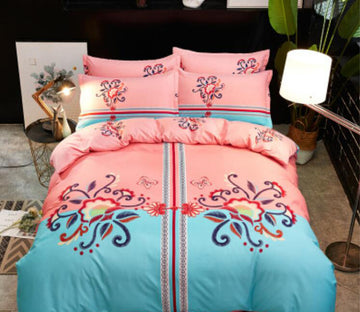 3D Pink Blue Pattern 1111 Bed Pillowcases Quilt