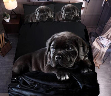 3D Black Little Milk Dog 8061 Bed Pillowcases Quilt