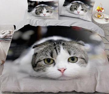 3D Cute Cat 77121 Bed Pillowcases Quilt