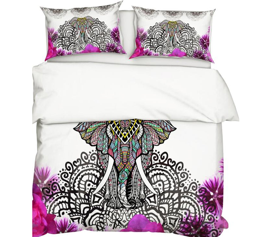 3D Elephant Totem 9917 Bed Pillowcases Quilt