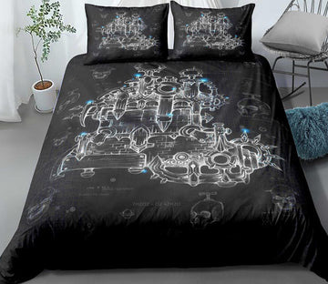 3D Black Mechanical 0082 Bed Pillowcases Quilt