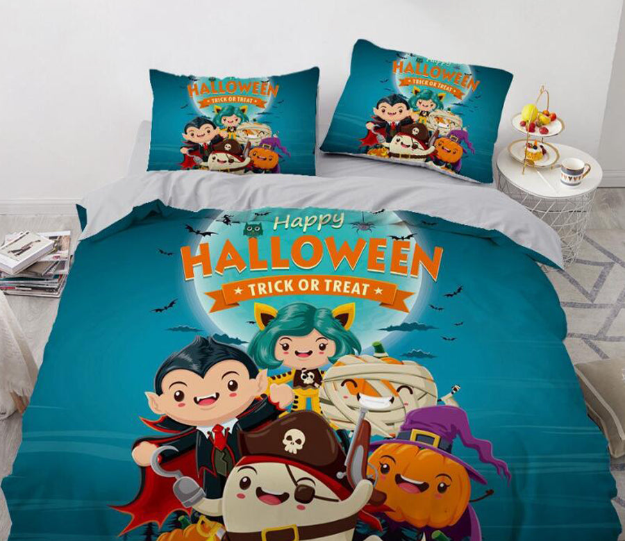 3D Green Background Halloween 8031 Bed Pillowcases Quilt