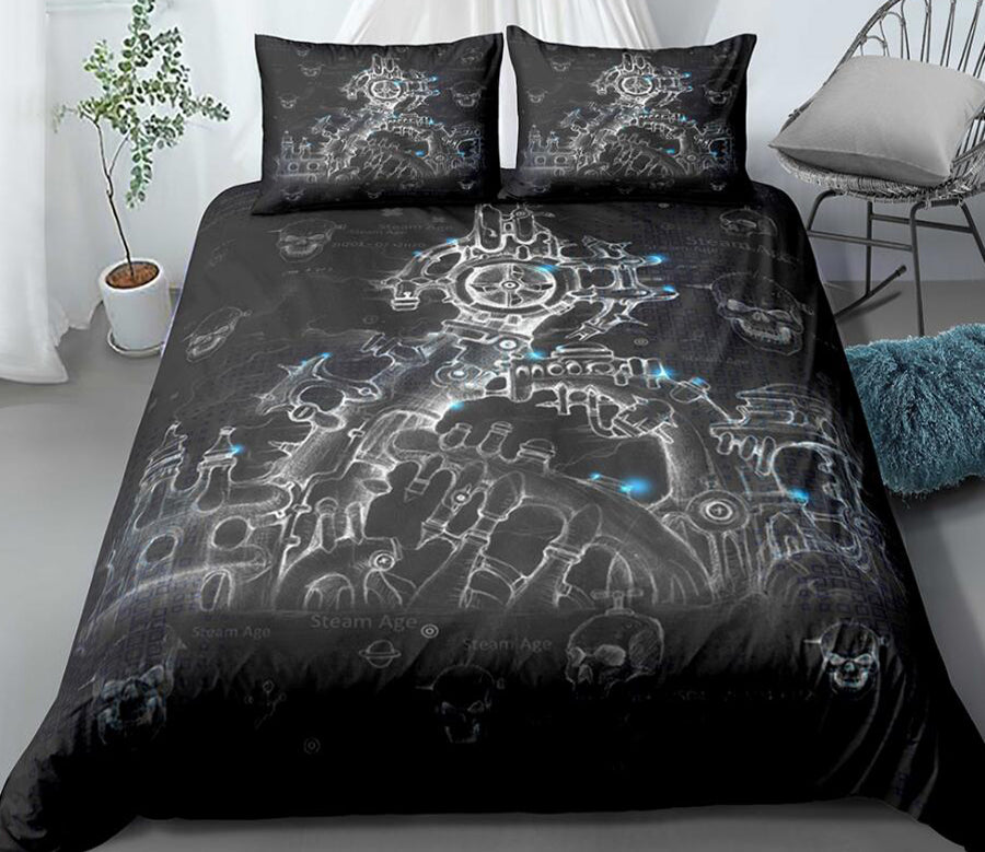 3D Black Blue Star Point 1148 Bed Pillowcases Quilt