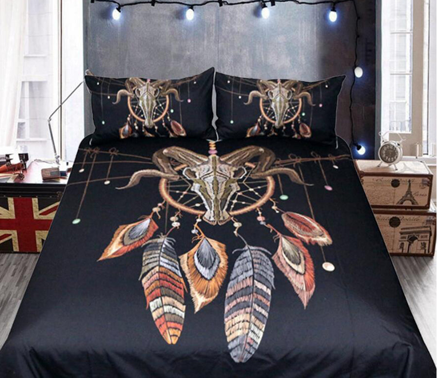 3D Indian Sheep Horn 1147 Bed Pillowcases Quilt