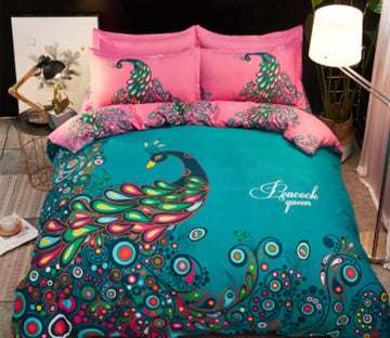 3D Peacock Tail 0149 Bed Pillowcases Quilt