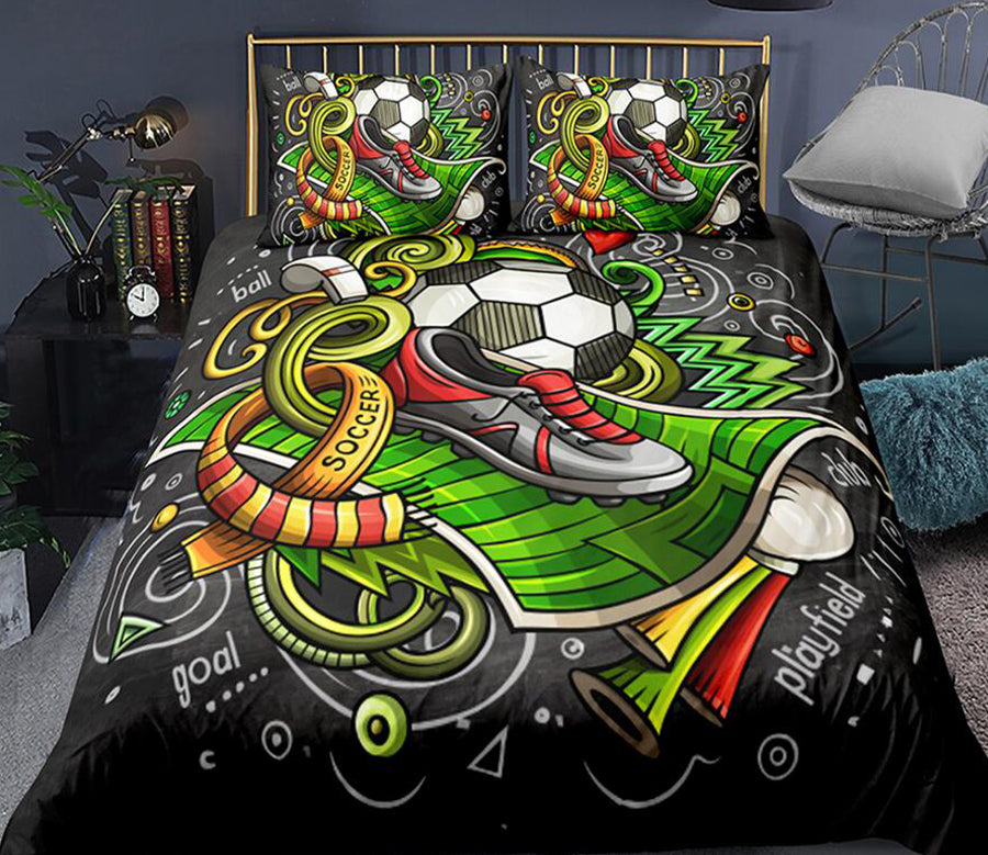 3D Football Sneakers 0145 Bed Pillowcases Quilt