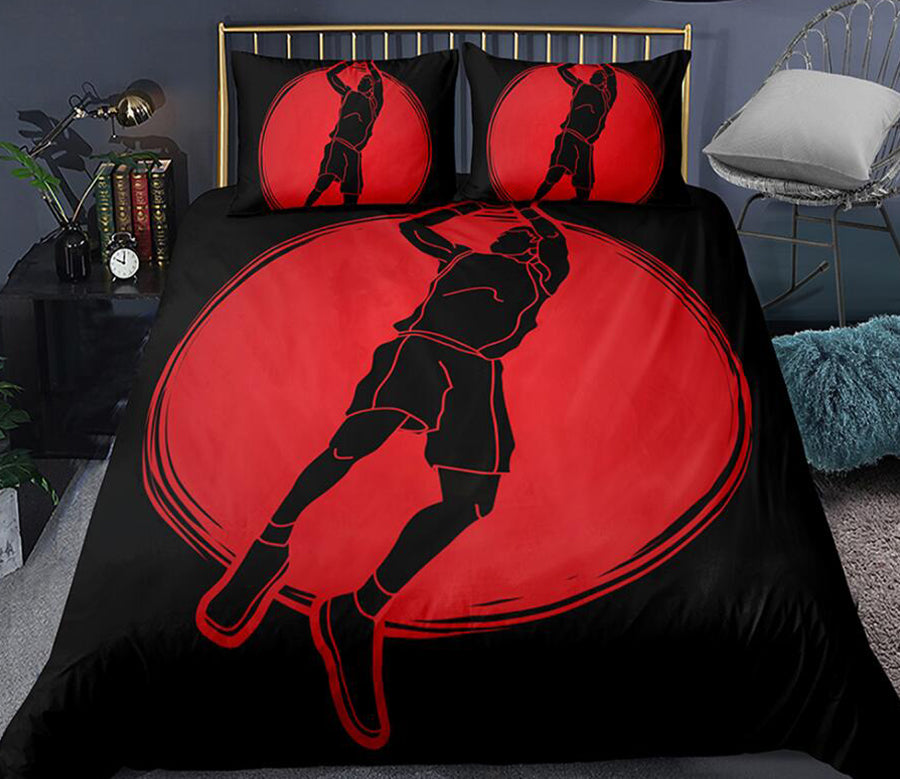 3D Red Circle Basketball Action 1139 Bed Pillowcases Quilt