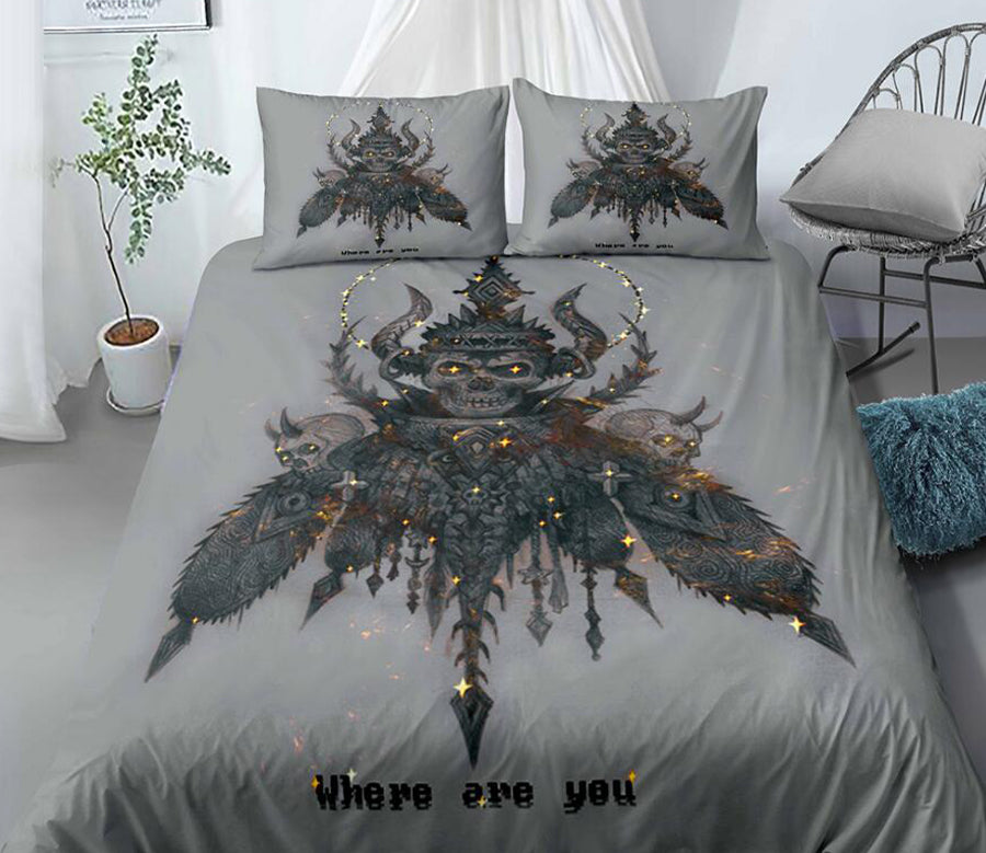 3D Skull Insects 1128 Bed Pillowcases Quilt