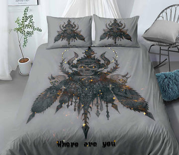 3D Skull Insects 1128 Bed Pillowcases Quilt