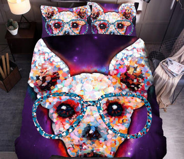 3D Spend Some Dog 6606 Bed Pillowcases Quilt