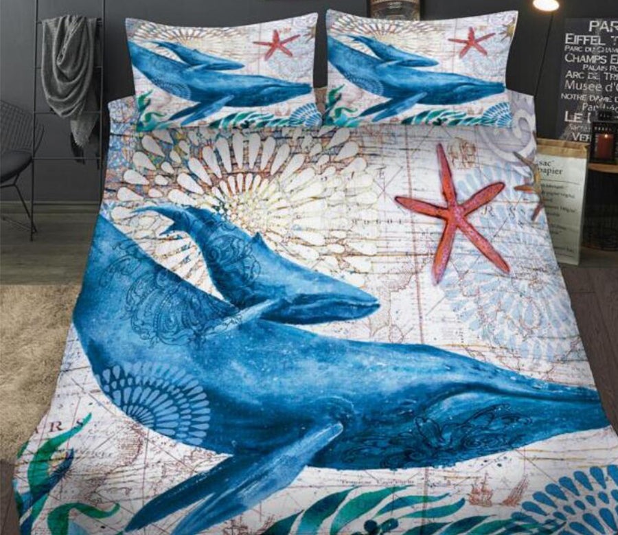 3D Whale Starfish 1191 Bed Pillowcases Quilt