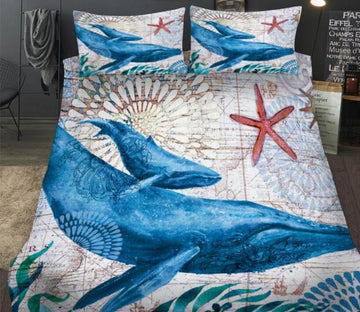 3D Whale Starfish 1191 Bed Pillowcases Quilt