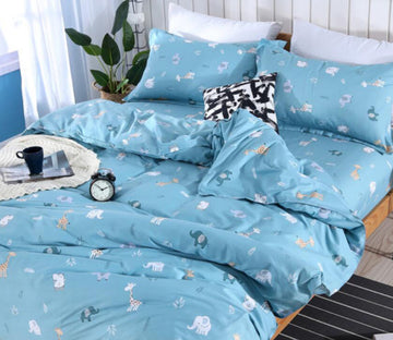3D Sky Blue Elephant 1054 Bed Pillowcases Quilt