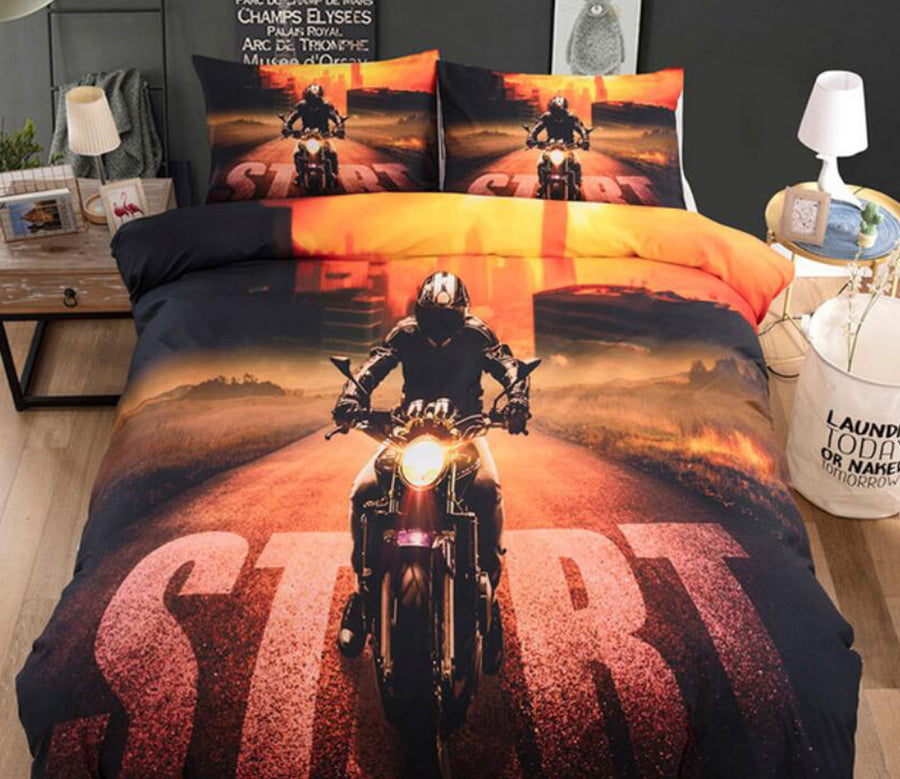 3D Ride A Motorcycle 1158 Bed Pillowcases Quilt