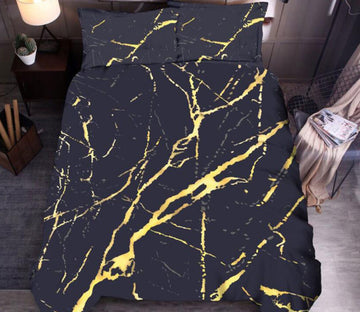 3D Black Marble Pattern 66123 Bed Pillowcases Quilt
